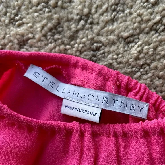 stella mccartney gathered mini dress hot pink small long sleeve wedding guest - Picture 7 of 8